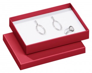 Boîtes à bijoux pour pendentifs/boucles d'oreilles/bagues/ montres, rouge 