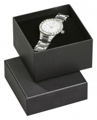 Boîtes pour montres bracelet métal, noir/noir 