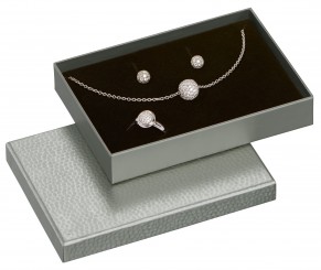 Jewellery boxes for pendants/earrings/rings/watches, silver 