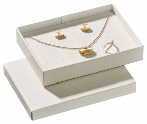Boîtes à bijoux pour pendentifs/boucles d'oreilles/bagues/ montres, crème 