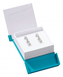 Jewellery boxes for pendants/earrings, turquoise-white/white 