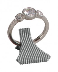 Support bague, P.150 gris argent 