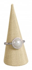 Ring/stacking rings stand, cone-shaped, P.142 beige 