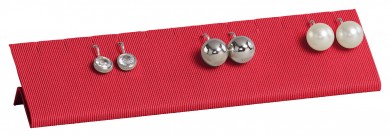 Expositor pendientes, 6 pares, grande, P.110 rojo 