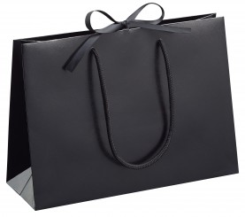 Paper carrier bags, medium, black, without imprint 