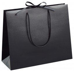 Paper carrier bags, large, black, without imprint 
