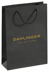 Paper carrier bags, large, black, special imprint 