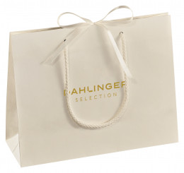 METALE Shopper in carta 280x220, bianco perlato metallizzato 