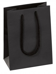 Paper carrier bags, small, black, without imprint 