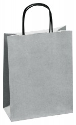 Shopper in carta, grande, grigio, senza stampa 