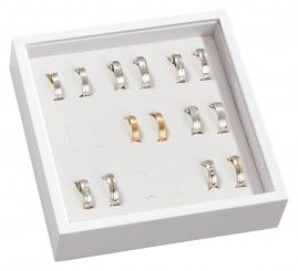 Tray for 9 pairs of wedding rings, white 