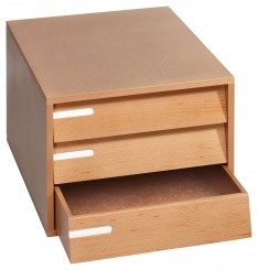 Cabinet with 3 drawers 66 mm inside, hazelnut-coloured 
