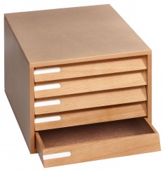Cabinet with 5 drawers 36 mm inside, hazelnut-coloured 