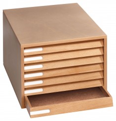 Cabinet with 7 drawers 24 mm inside, hazelnut-coloured 